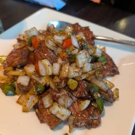 Black Pepper Lamb at Kwok's Bistro