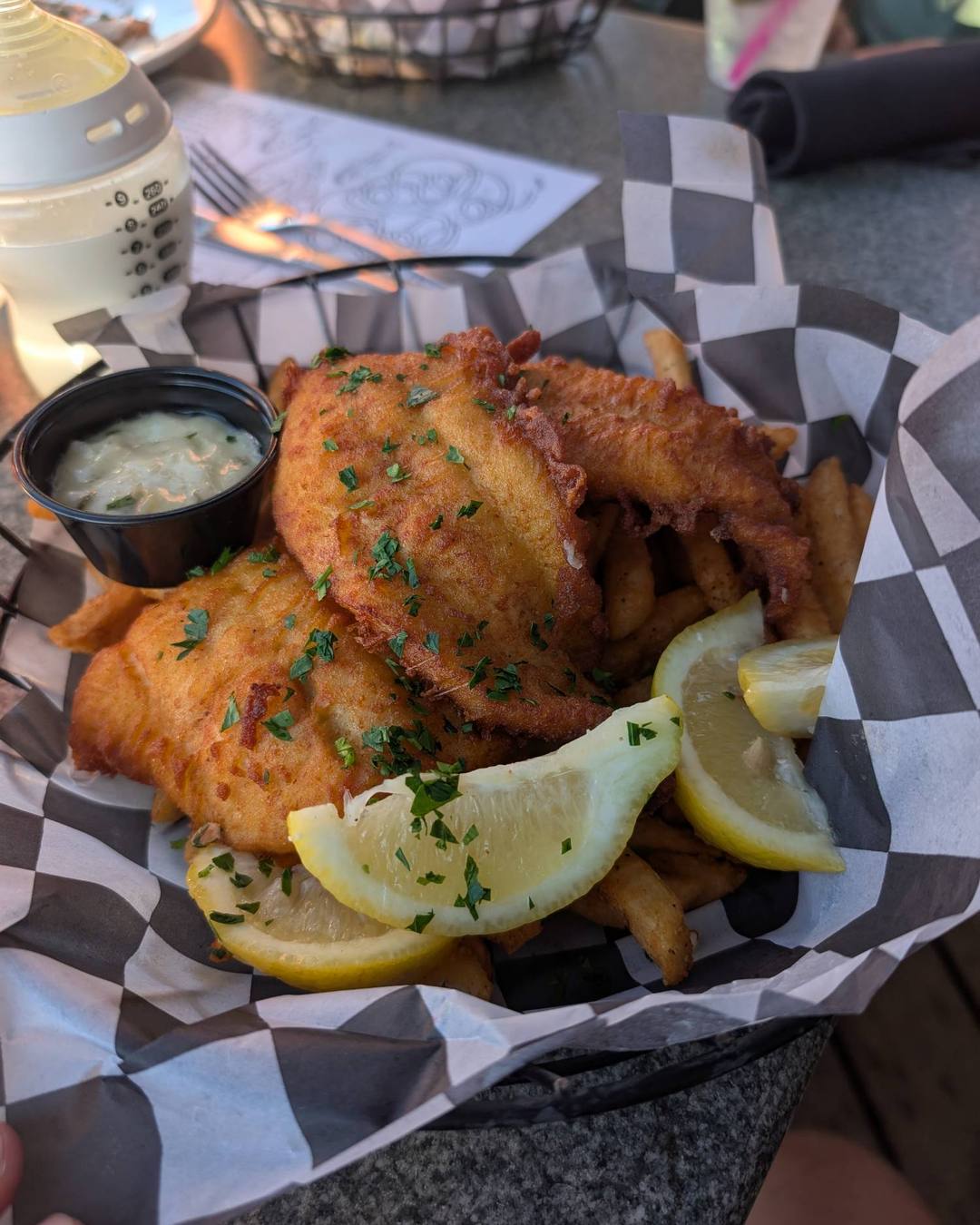 Fish & Chips at The Grove Beach Bar & Grill