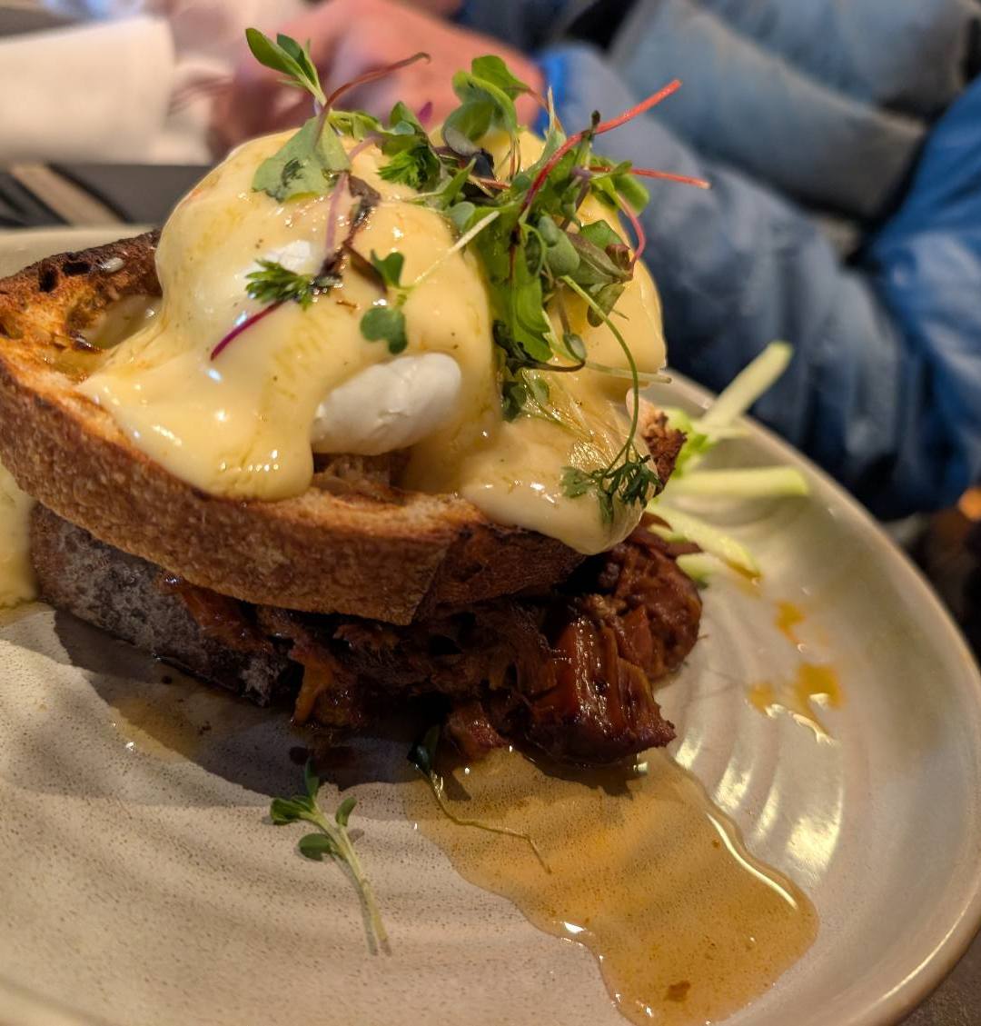 Pulled Pork Benedict at Five5eeds